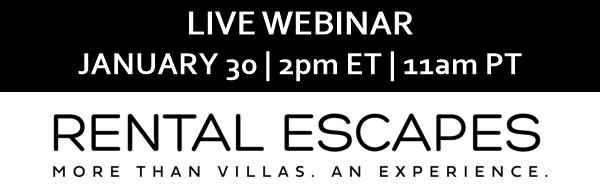 Join Rental Escapes for a webinar on January 30th at 2pm ET