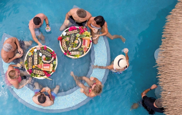 People at a pool bar